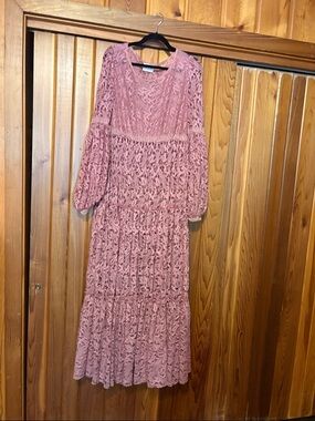 Joy folie. Mia Joy Ember lace dress in Desert Sand.